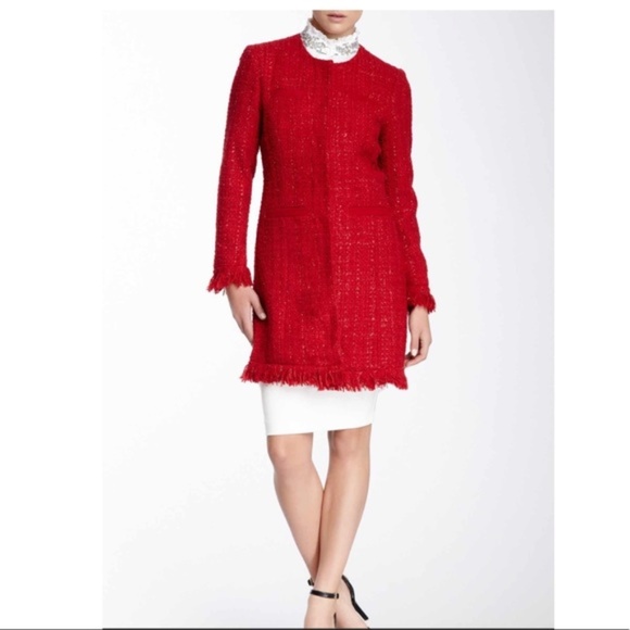 NWT Vertigo Paris Tweed Fringe Cream white Coat size XS $360 - Picture 5 of 8